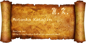 Motoska Katalin névjegykártya